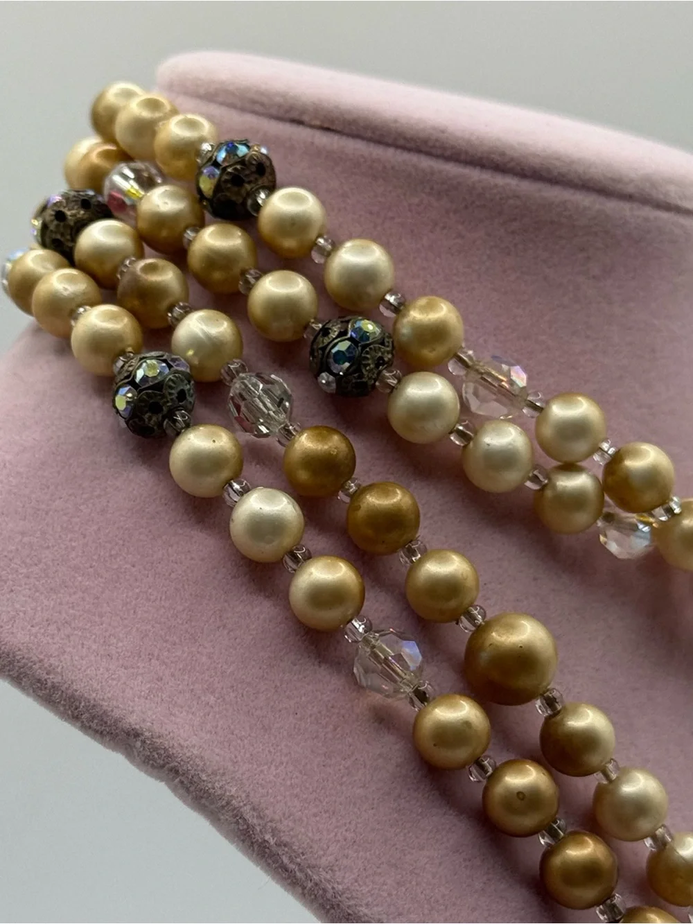 Set of two Gold-Tone faux Pearl Necklace